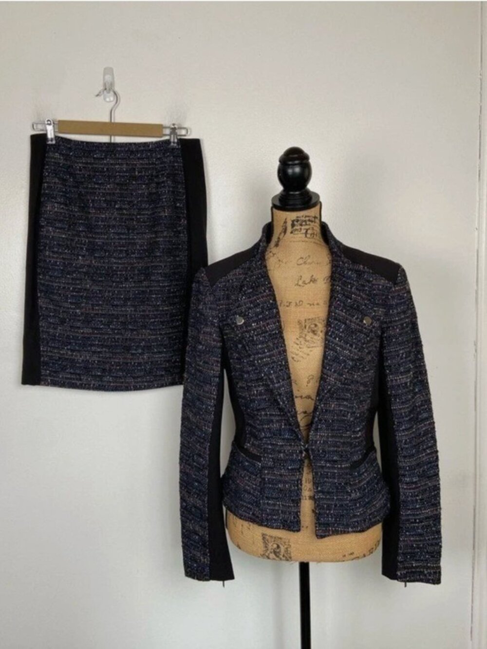 NWT White House Black Market Tweed Blazer and Skirt Set